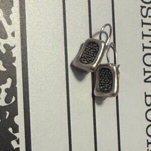 Silver and Black Dangle Earrings